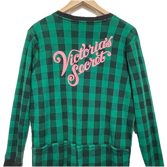 Victoria's Secret Check Print Thermal One Piece Pajama Size L Loungewear - Picture 4 of 8